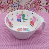 可爱儿童带把手小碗卡通创意小孩餐具密胺耐摔饭碗水果宝宝碗便携 佩佩猪把手碗
