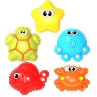 益之宝儿童沙滩玩具套装决明子挖沙铲子沙漏桶男女孩戏水洗澡玩具 [加厚]模具五件套