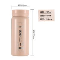 ins可爱便携女神水杯316不锈钢男女学生清新时尚小巧易清洗保温杯 清新粉200ML