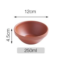 老式土碗小碗菜碗蒸饭碗陶瓷钵仔碗粗陶碗蒸菜碗家用蒸米饭专用碗 (4个装)12厘米红色蒸饭碗