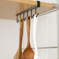 厨房橱柜隔板下挂篮衣柜收纳架储物架宿舍办公桌挂架整理架置物架 橱柜下挂钩黑色(排钩)