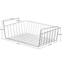 厨房置物架橱柜下挂架衣柜收纳架杂物收纳挂篮大学生宿舍寝室神器 金属挂篮-不锈钢色(无钩款)