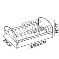 碗架厨房置物架家用放碗架子碗柜沥水架家用储物架装碗碟筷收纳盒 高级黑单层碗架(不带盘)
