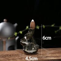 陶瓷创意禅意茶道家用檀香香薰炉禅意个性摆件高山流水倒流香炉 迷你荷塘月色 普通混装花香倒流香60颗