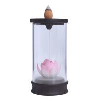 紫砂陶瓷倒流香炉创意家居摆件檀香家用饰品室内除臭净化空气 睡莲