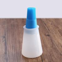 耐高温硅胶油刷带瓶厨房烙饼油刷子烧烤刷子不掉毛带盖油刷壶家用 蓝色[无盖子]1个装