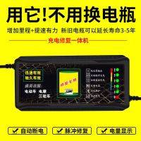 自动断电智能电动车电瓶充电器48V12AH60V20AH72爱玛雅迪三轮通用 自动断电12V20AHT孔+质保5年