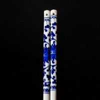 景德镇陶瓷筷子3/10双高档中式青花瓷筷子健康防霉家用可消毒筷子 青花瓷筷子3双(有孔)