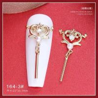 新款美甲小饰品中式古风新娘结婚甲锆石吊坠链条指甲国潮装饰品 祥云(金色)