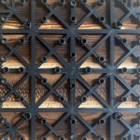 防腐木地板户外露台阳台自铺碳化木板材室外庭院菠萝格地面铺设 黑色底座防水