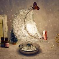 香薰灯精油灯浪漫卧室蜡烛家用陶瓷熏香炉精油香粉沉香檀香香薰炉 银月(送6小精油2蝴蝶2灯泡)