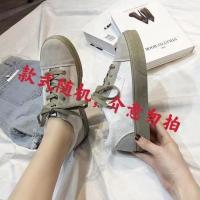 女鞋奶油帆布鞋女学生2021年新款春秋韩版百搭大头鞋女ins街拍 库存鞋 35