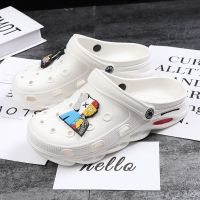 洞洞鞋男韩版潮流男士凉拖鞋防滑防撞男士外穿包头鞋个性沙滩鞋男 白色芝麻街 36 运动鞋码