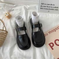 小皮鞋日系女jk2021新款夏季软妹可爱复古英伦风百搭薄款制服单鞋 黑色(哑光)魔术贴 标准码 35 收藏加关注,优先发