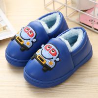 宝宝棉鞋小宝防水棉鞋男女儿童冬季加厚毛绒小童包跟棉鞋防水pu皮 汽车包跟 天蓝 160-内长14cm(1-2岁)