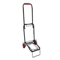 学生开学季行李车小拉车购物车折叠便携家用手拉车不锈钢电镀音响 中款喷黑漆