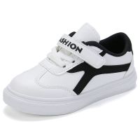 春秋休闲男童单鞋pu皮女童板鞋小白鞋防水单鞋儿童鞋子低帮学生鞋 黑色 26码/内长15.5cm