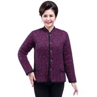 冬季中老年人女装驼绒加厚大码弹力棉衣妈妈保暖老太太开扣子棉袄 花型1 XL