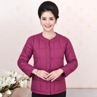 中老年胖妈妈贴身内穿低领小棉袄羽绒棉服 特加肥加大码棉衣内胆 皮红色 上衣单件777实物偏深 L 95-100斤