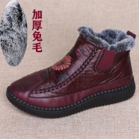 老北京布鞋女鞋子女秋冬百搭森系平底防滑保暖加厚妈妈高帮女棉鞋 深红色 137-98-Lxls 36 标准码