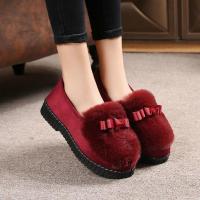 棉鞋女冬防寒保暖季加绒加厚防水鞋子女士防滑妈妈棉鞋女鞋休闲鞋 棉蝴蝶结红色 39