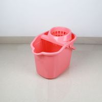 地拖桶挤手动涮拖地桶水桶桶单桶洗拖布桶家用清洗压洗拖地拖把 小号粉色