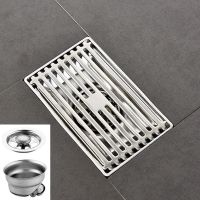 304不锈钢地漏长方形竹排大地漏阳台浴室厨房防臭防堵大排量地漏 201不锈钢竹排地漏 10cm*10cm(不锈钢自封)
