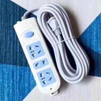 二脚插座两脚两项插排两插头防雷排插地拖线家用多孔面板 3插位 1.8米