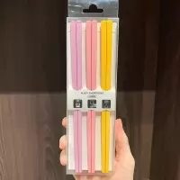 筷子洗碗机可用 防霉耐高温洗碗机可用彩色日式尖头防滑合金筷子 儿童筷-黄粉色系-19