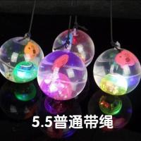 新款闪光水晶球发光魔幻弹力球带绳七彩跳跳球地摊儿童玩具批发 5.5带绳款 2个
