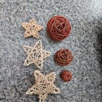 手工编制藤球 五角星 爱心 空中吊饰走廊顶部装饰 室内装饰幼儿园 如图6个套装藤球+五角星