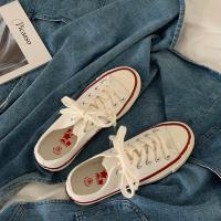 GET IT! 格子低帮帆布鞋女2021新款复古港味板鞋百搭滑板鞋ins 全白 5509 35