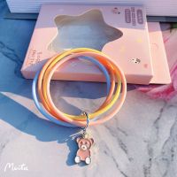 负离子香氛手环香氛驱蚊手环女时尚手链情侣手链儿童成人防蚊手环 可爱熊-粉[精美包装]