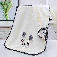 婴儿浴巾超柔吸水新生儿宝宝速干盖毯连帽浴巾初生洗澡儿童毛巾被 微笑熊米色[毛巾一条]