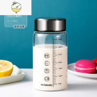 YICHENG玻璃杯微波炉可加热便携外带学生咖啡豆浆杯显温带盖刻度早餐杯茶具