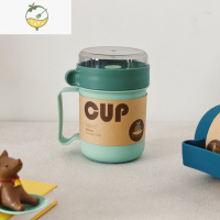 YICHENG七米 日式汤杯便携密封早餐杯上班族宿舍水杯纯色304带勺学生清新