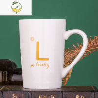 YICHENG杯子陶瓷马克杯带盖勺创意个性潮流情侣咖啡杯男女牛奶杯水杯家用