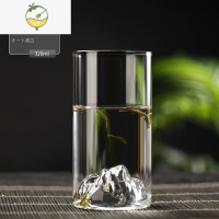 YICHENG水杯透明玻璃绿茶杯家用观山泡茶杯咖啡杯圆形创意带手柄花茶杯