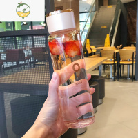 YICHENG渐变色玻璃杯韩版水杯男女学生ins简约便携时尚潮流创意个性杯子