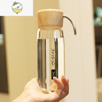 YICHENG日式简约提绳玻璃杯男女学生便携可爱透明大容量水杯创意随手茶杯