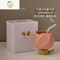 YICHENGins情侣马克杯创意水杯设计高级感花朵杯子陶瓷咖啡玫瑰花小众女