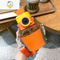 YICHENG儿童水杯吸管水杯幼儿园可爱相机杯少女创意大容量高颜值塑料杯子