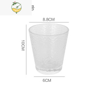 YICHENG创意透明耐热水杯套装日式金边玻璃杯家用果汁饮料啤酒杯锤纹杯子