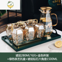 YICHENG轻奢水具套装家用客厅高级感玻璃喝水杯子家庭茶杯水壶待客用杯具