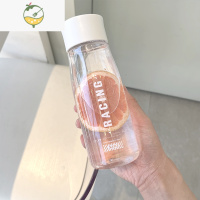 YICHENG健身运动水杯女可爱夏天学生简约便携塑料杯带滤网泡茶杯子