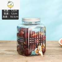 YICHENG家用泡酒玻璃瓶带龙头泡酒坛子2斤红酒果酒酒桶储酒罐可乐桶容器 钻石4斤+金龙头酒具