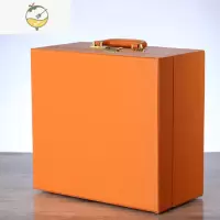 YICHENG泡酒玻璃瓶水龙头玻璃瓶地球仪酒瓶加厚高级泡酒专用酒瓶4斤空瓶 4斤地球仪金色不锈钢水龙头+橘色皮箱酒具