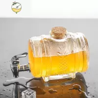 YICHENG泡酒玻璃瓶子专用饮料桶密封罐带盖2斤装玻璃酿酒坛子复古酒罐子 2斤酒桶+ABS龙头 (勿加热水)酒具