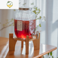 YICHENG泡酒玻璃瓶家用青梅石榴酒罐子加厚带龙头专用果酒瓶非密封罐容器 1898款4升(带水龙头+竹木支架)酒具