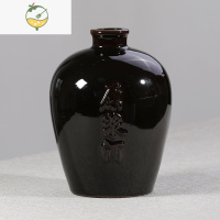 YICHENG土陶陶瓷酒坛子手工酒瓶1斤2斤3斤5斤装家用窖藏密封坛陶瓷盖 5斤红釉原浆+木塞酒具